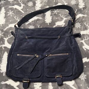 Sorial New York Suede Navy Blue Purse